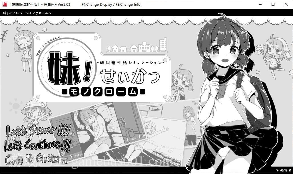 【互动SLG/汉化/动态】妹妹同居生活：黑白色 Ver2.0.3 全彩精修步兵版【195M】