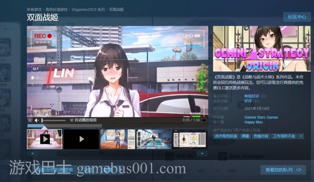 【战棋SLG/中文/全动态】双面战姬-Gemini Strategy Origin 官方中文步兵版【700M/新作/中文CV】