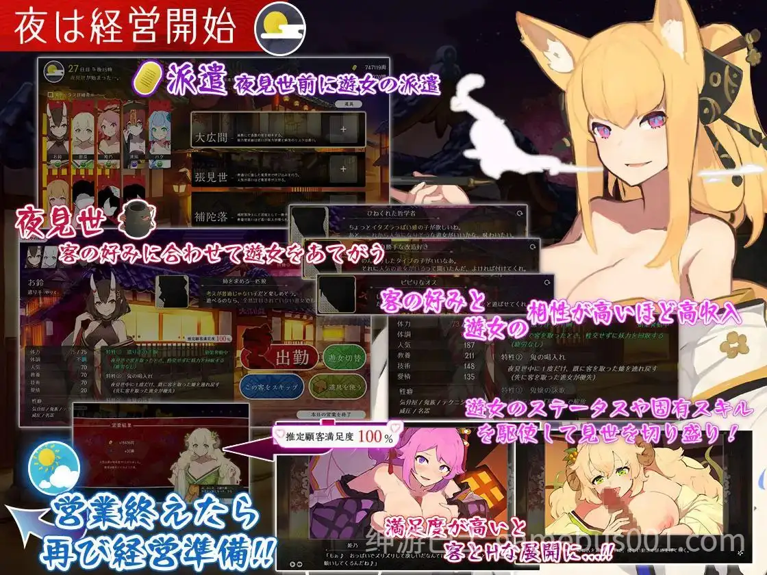【SLG/动态】梦吉原的妖异妓楼～妖怪大楼重建谭～ v1.041-游戏截图1