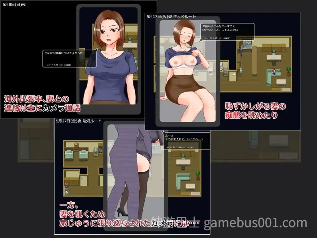 出差 在家 妻子 相机/出張 自宅 妻 カメラ AI汉化版-游戏截图1