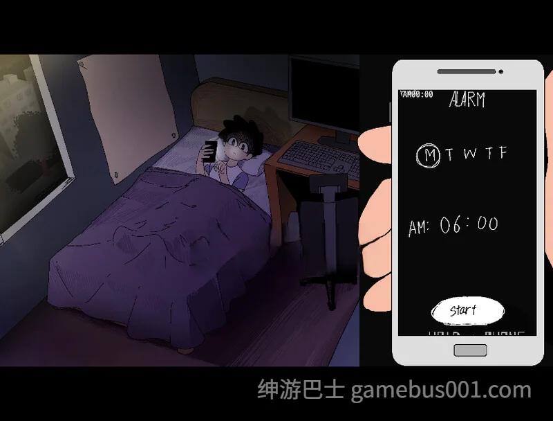 AlArm夜里躲避继母与女友手机聊天 V0.4 汉化版-游戏截图1